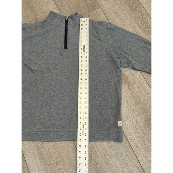 Linksoul Sweater Mens XL Tempus Fugit Grey Quarter Zip Pullover Golf Preppy - Picture 8 of 10